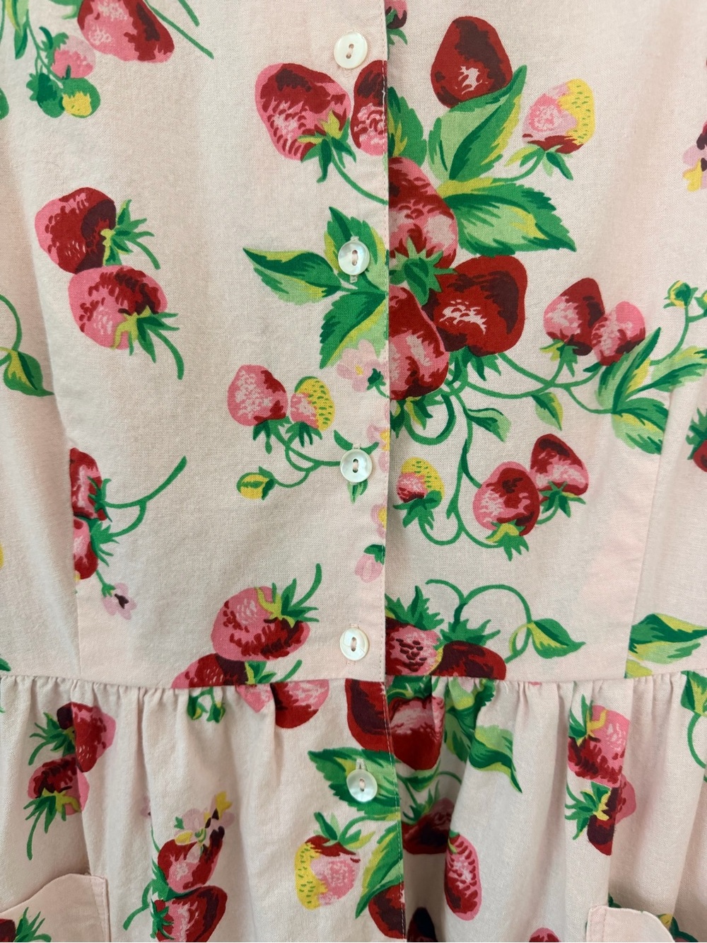April Cornell Strawberry Porch Dress Modern Prairie Cottagecore pockets Size XL - Picture 9 of 15